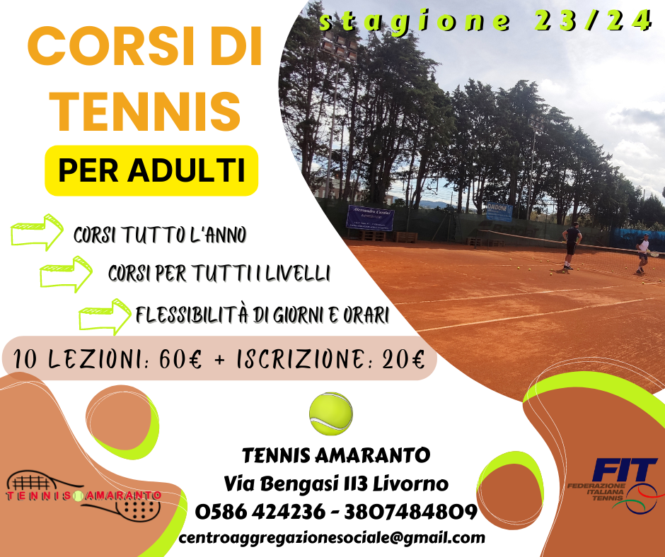 corso tennis adulti livorno